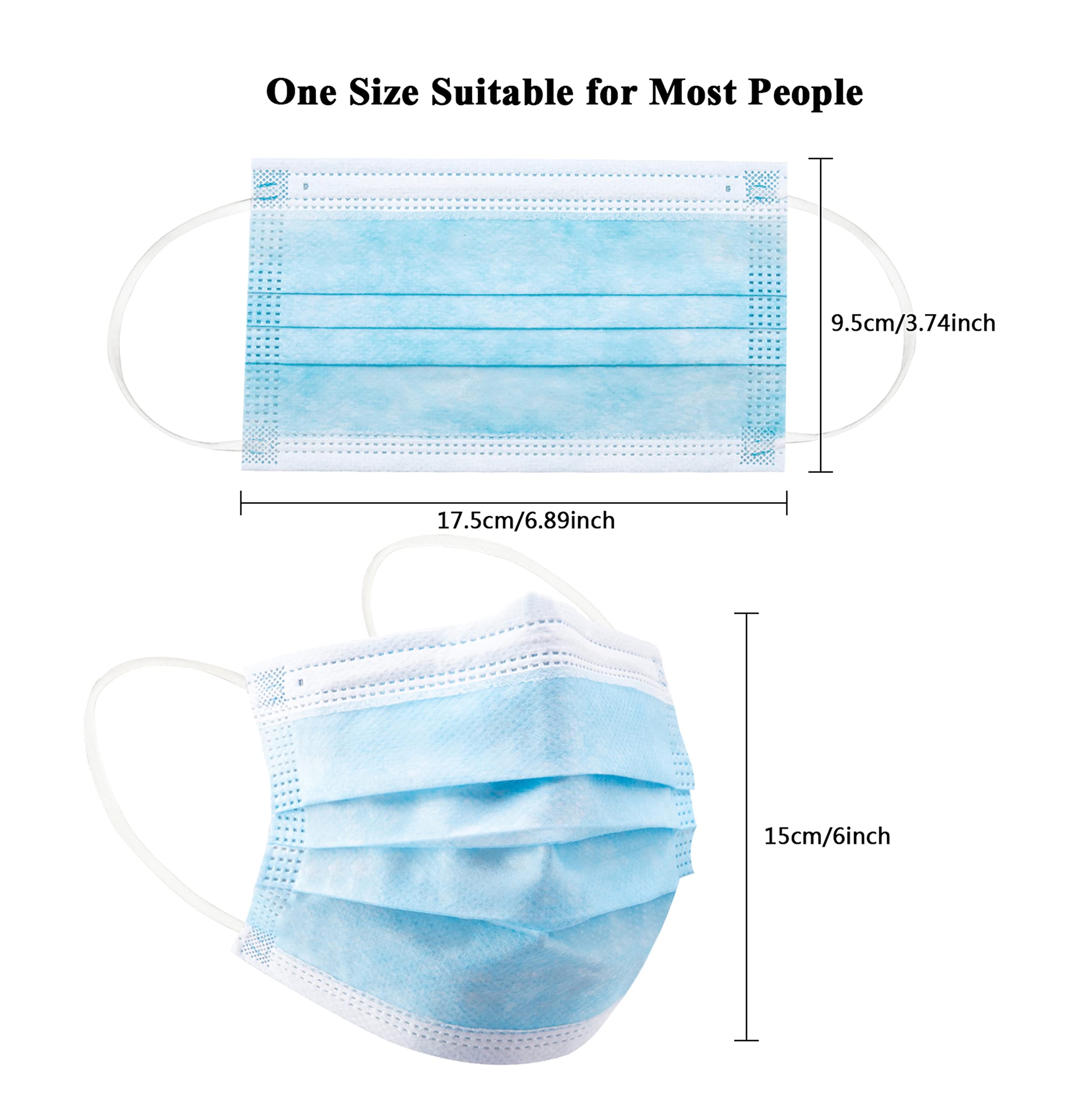 50/100 قطعة قناع غير قابل لإعا - مراجعة Disposable Mask Blue وسعره
