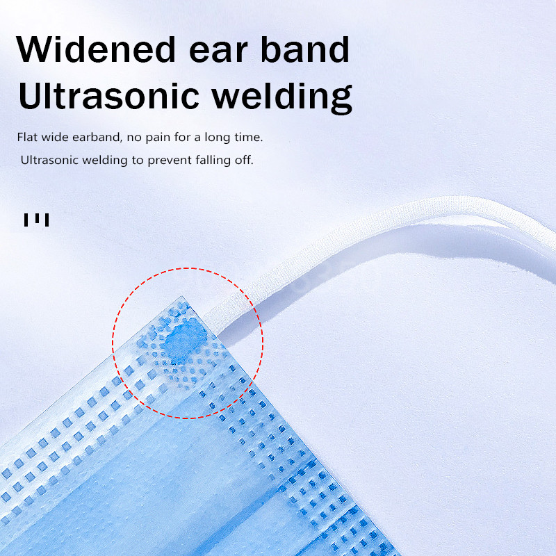 10-500 قطعة من أقنعة الوجه الق - مراجعة Disposable Mask Blue وسعره
